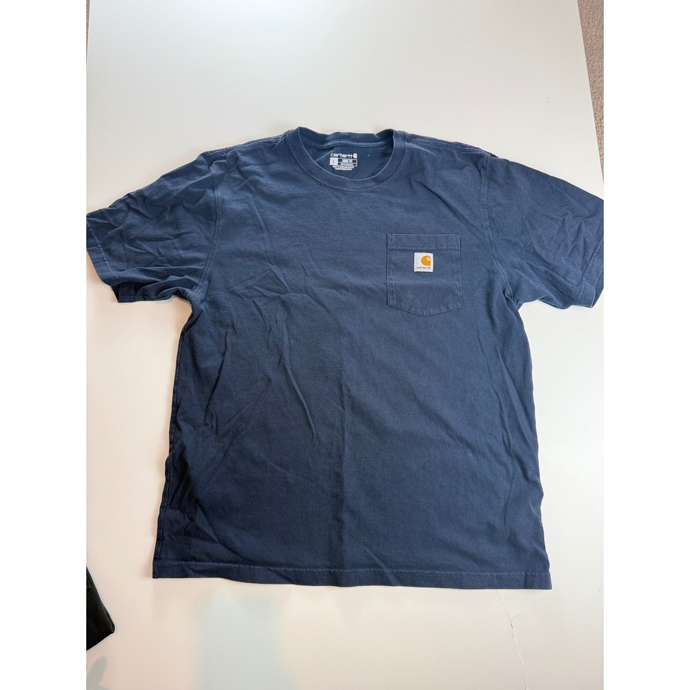 Mens Carhartt Pocket T-Shirt 3-Pack Bundle Black Navy Blue Loose Relaxed Fit L‎